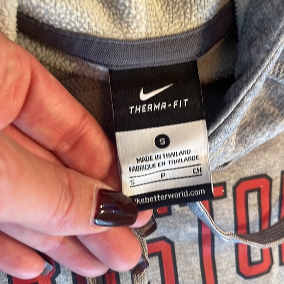 Nike Therma Fit Men's Gray Pullover Hoodie Long Sleeve CARDSTOBER S MLPB 2015 - Picture 4 of 6
